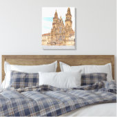 Santiago de Compostela Westerne gevel. Spanje Canvas Afdruk (Insitu (Slaapkamer))