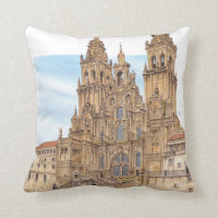 Santiago de Compostela Westerne gevel. Spanje
