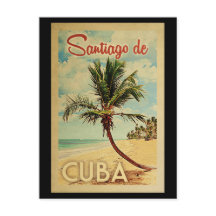 Santiago de Cuba Palm Tree Vintage Travel