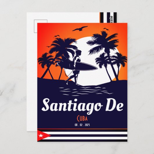 Santiago de Cuba  Souvenirs Palm Tree Briefkaart (Voorkant / Achterkant)