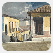 Santiago de Cuba Street Scene Vierkante Sticker (Voorkant)