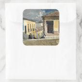 Santiago de Cuba Street Scene Vierkante Sticker (Tas)