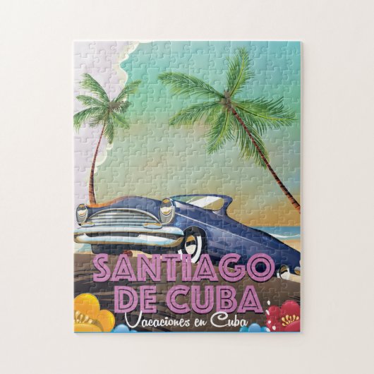 Santiago de Cuba Vintage reisposter Legpuzzel (Verticaal)