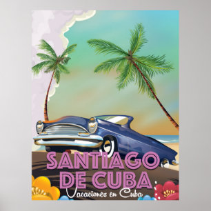 Santiago de Cuba Vintage reisposter Poster