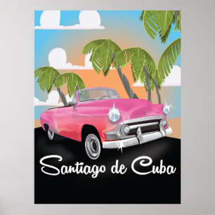 Santiago de Cuba vintage vakantieposter. Poster