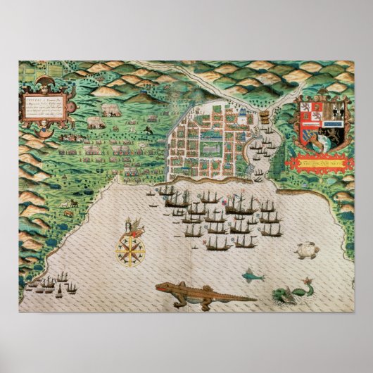 Santiago, Kaapverdië, 1589 Poster (Voorkant)