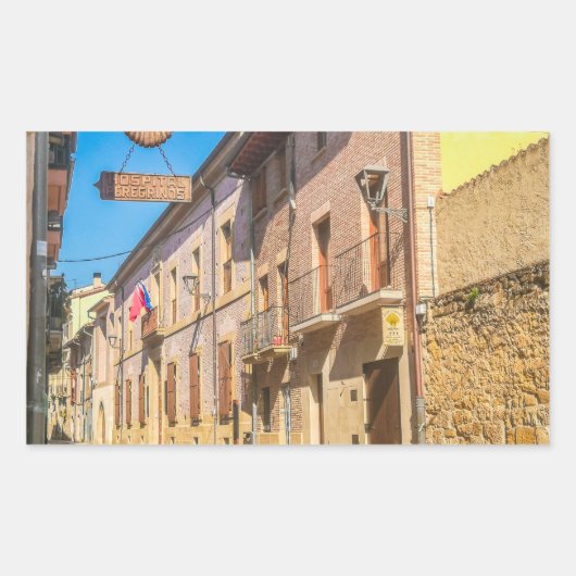 Santiago pad stadsgezicht rechthoekige sticker (Voorkant)