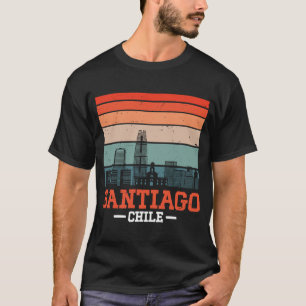 Santiago Retro Sunset Skyline Santiago de T-shirt