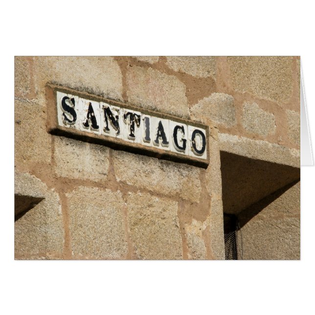 Santiago Street Sign Card (Voorkant Horizontaal)