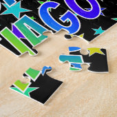 "SANTIAGO" Voornaam, geun "HAPPY BIRTHDAY" Legpuzzel (Zijkant)