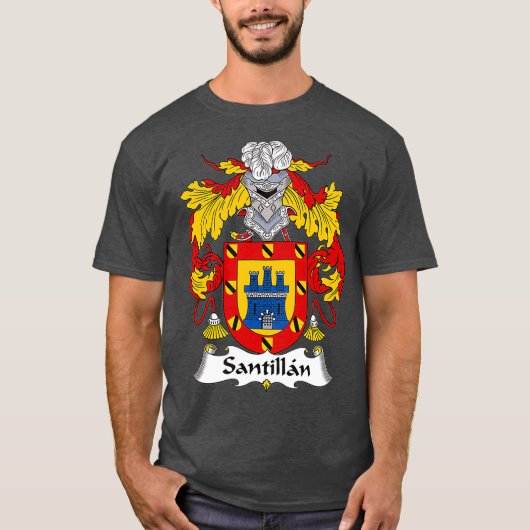 Santillan Coat of Arms Family Crest T-shirt (Voorkant)