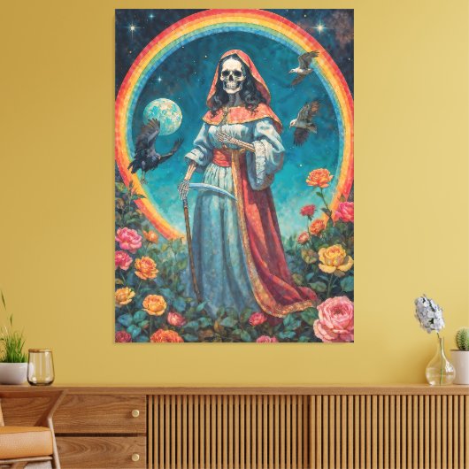 Santisima muerte canvas afdruk (Insitu (Woonkamer))