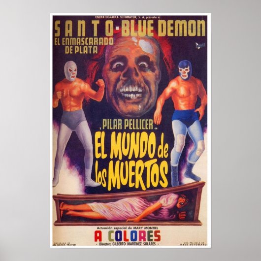 Santo Blue Demon El Mundo De Los Muertos Poster (Voorkant)