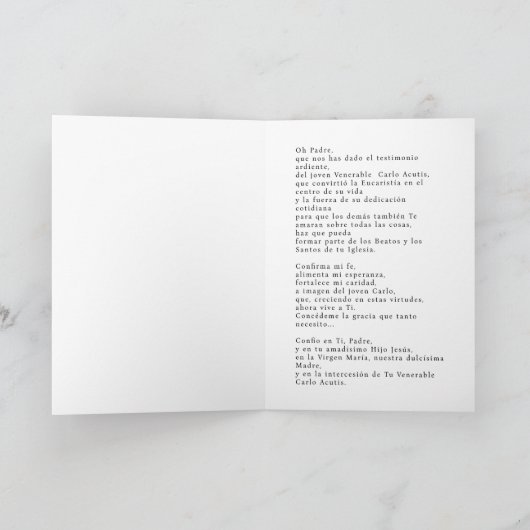Santo Carlo Acutis Kaart (Binnen)