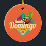 Santo Domingo Caribbean Dominicaanse Republiek Ret Keramisch Ornament<br><div class="desc">Santo Domingo hoofdstad van de Dominicaanse Republiek in het Caribisch gebied zonsondergang souvenir voor strandvakantie. Santo Domingo met retro kokosnoot in de Dominicaanse Republiek als souvenir voor de oceaan en het strand. Santo Domingo Lifestyle voor Backpackers en Caraïbische Trips. Santo Domingo in het Caribisch gebied en de hoofdstad van de...</div>