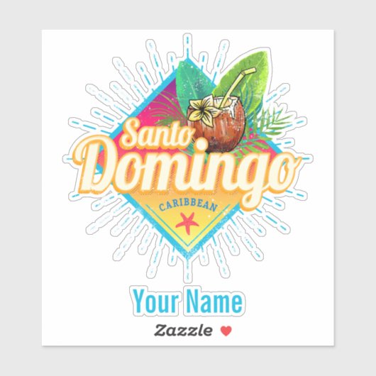 Santo Domingo Caribbean Dominicaanse Republiek Ret Sticker (Vel)