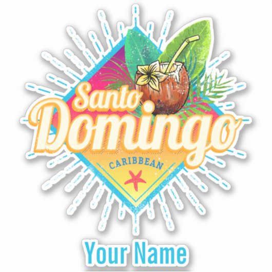 Santo Domingo Caribbean Dominicaanse Republiek Ret Sticker (Voorkant)