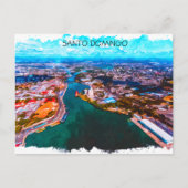 Santo Domingo Dominicaanse Republiek Panorama Uitz Briefkaart (Voorkant)