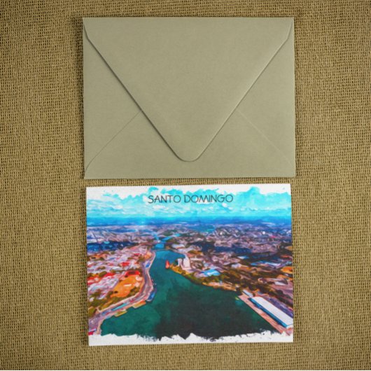 Santo Domingo Dominicaanse Republiek Panorama Uitz Briefkaart