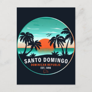 Santo Domingo Dominicaanse Republiek Retro Sunset  Briefkaart