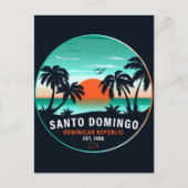 Santo Domingo Dominicaanse Republiek Retro Sunset Briefkaart (Voorkant)