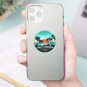 Santo Domingo Dominicaanse Republiek Retro Sunset Sticker (Telefoon)