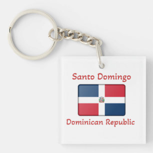 Santo Domingo Dominicaanse Republiek Vlag Sleutelhanger