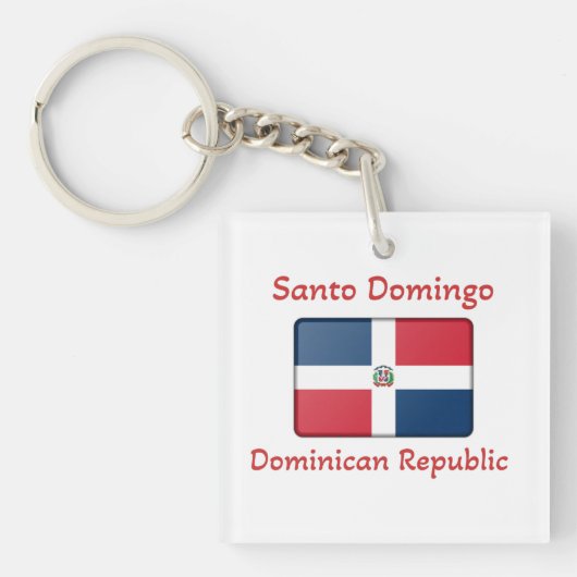 Santo Domingo Dominicaanse Republiek Vlag Sleutelhanger (voorkant)