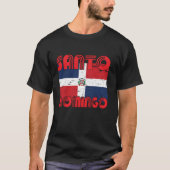 Santo Domingo Dominicaanse Republiek Vlag Souvenir T-shirt (Voorkant)
