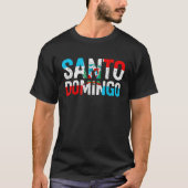Santo Domingo Dominicaanse Republiek Vlag T-shirt (Voorkant)