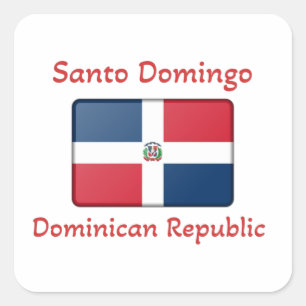 Santo Domingo Dominicaanse Republiek Vlag Vierkante Sticker