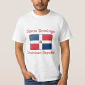 Santo Domingo Dominican Republic Flag T-Shirt (Voorkant)