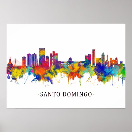 Santo Domingo Dominican Republic Skyline Poster (Voorkant)