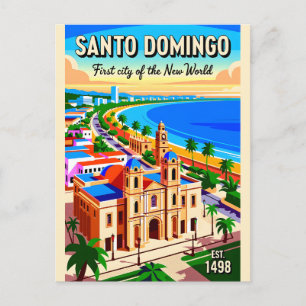 Santo Domingo Retro Reisposter Kunst Briefkaart