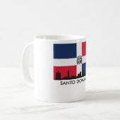 Santo Domingo Skyline Dominicaanse Republiek Vlag Koffiemok (Voorkant links)