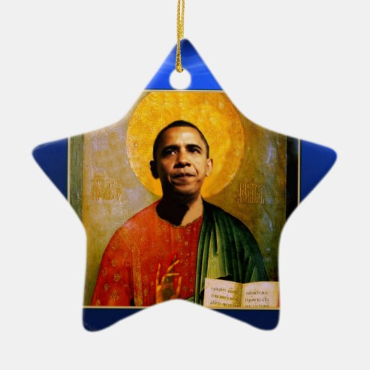 SANTOBAMA Blue Sapphire Star Keramisch Ornament (Voorkant)