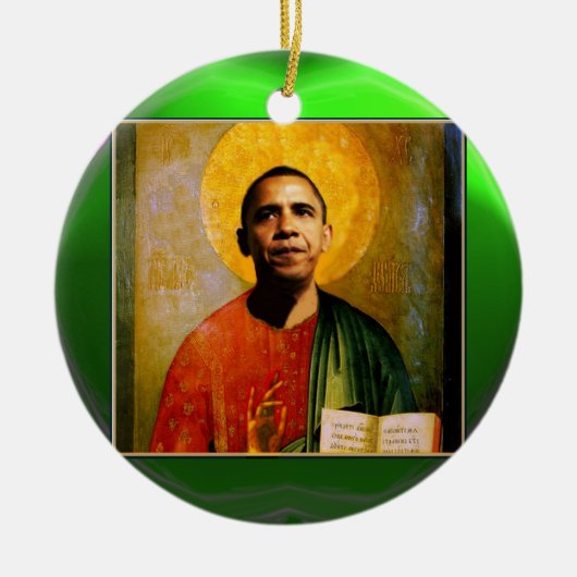 SANTOBAMA Green Emerald Keramisch Ornament (Voorkant)