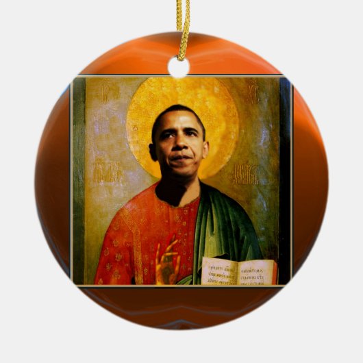 SANTOBAMA Oranje Agate Keramisch Ornament (Voorkant)