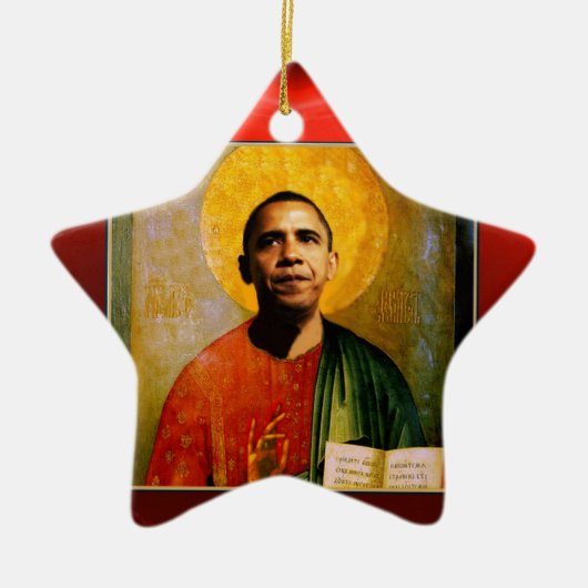 SANTOBAMA Red Ruby Star Keramisch Ornament (Voorkant)