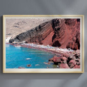 Santoria's Red Rock Beach: Serene Beauty Poster