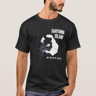 Santorin Island Mediterraanse coördinaten Kaart Ho T-shirt