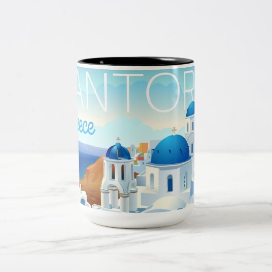 Santorin Island Tweekleurige Koffiemok (Center)