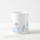Santorin mug, Souvenir from Greece, hand drawing Koffiemok (Center)