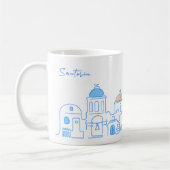 Santorin mug, Souvenir from Greece, hand drawing Koffiemok (Links)