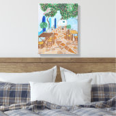 Santorini 1 canvas afdruk (Insitu (Slaapkamer))