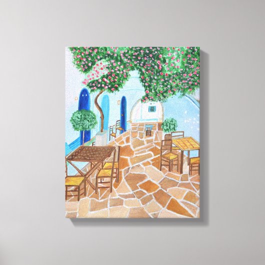 Santorini 1 canvas afdruk (Voorkant)