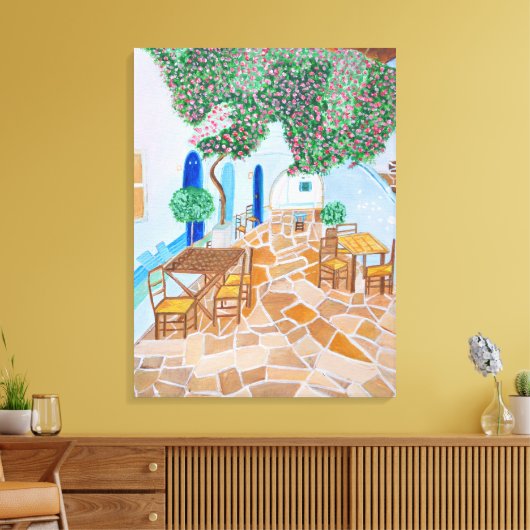 Santorini 1 canvas afdruk (Insitu (Woonkamer))