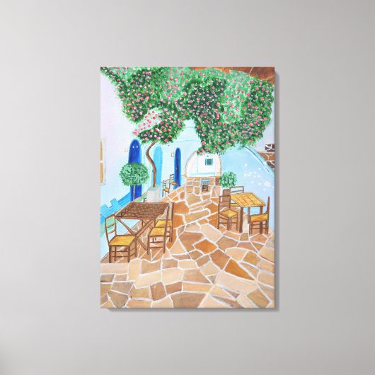 Santorini 1 canvas afdruk (Voorkant)