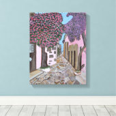 Santorini 2, Griekenland canvas Afdruk (Insitu (Houten vloer))