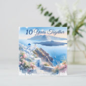 Santorini Aegan Dreamscape Bruiloft Jubileum Kaart (Staand voorkant)